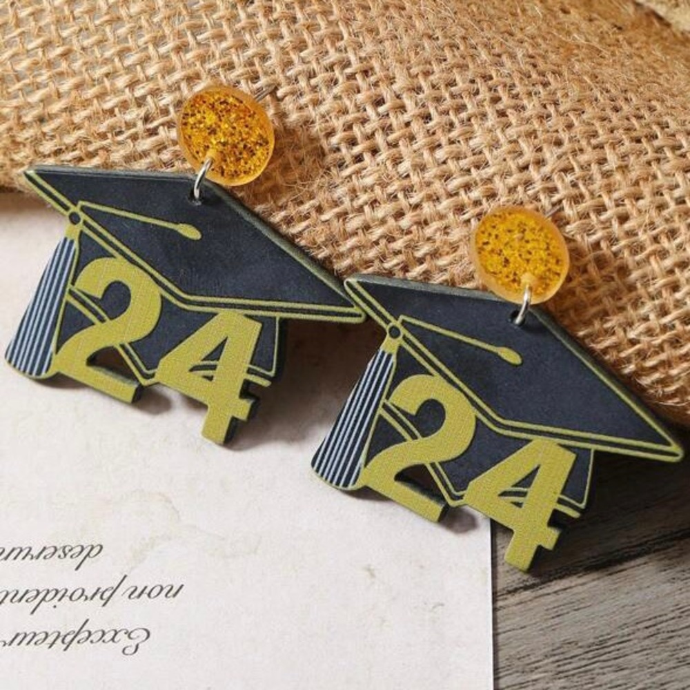 3 Pairs of Earrings Lot 2024 Graduation College Jewelry Junk Journal Scrapbook